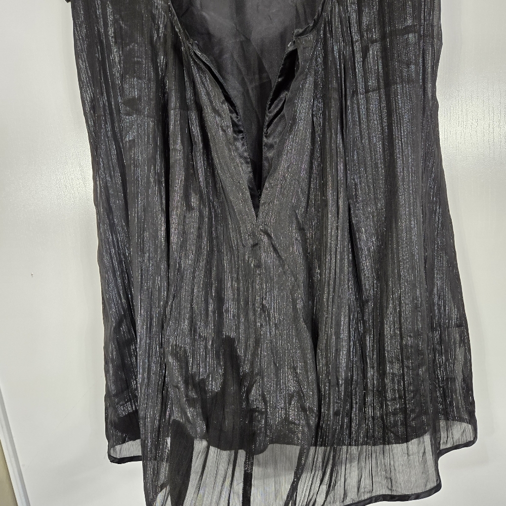 Essentials by ABS Women's Black Shift Cocktail Dress Short Sleeve Luster Size‎ 8 - Picture 7 of 10